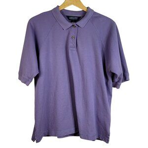 Lands' End Polo Top Purple Size 18-20 XL Short Sleeve Textured Cotton Pullover